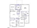Detailed second floor floorplan showing bedrooms, loft, bathrooms, and stairs at 4106 Sweet Ivy Lndg # 179, Durham, NC 27703