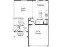 Main floor plan showcasing a kitchen, Gathering room, and two-car garage at 23 Alderman (Lot 1) Ct, Dunn, NC 28334