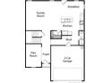 First floor plan showcasing kitchen, Gathering room, flex room, and two-car garage at 41 Alderman (Lot 2) Ct, Dunn, NC 28334