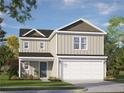 Two-story house with light beige siding, a two-car garage, and landscaping at 59 Marley (Lot 13) Way, Dunn, NC 28334