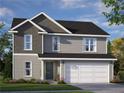 Two-story house with gray siding, a two-car garage, and landscaping at 60 Marley (Lot 14) Way, Dunn, NC 28334