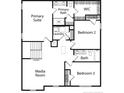 Upper floor plan with primary suite, laundry, and two additional bedrooms at 60 Marley (Lot 14) Way, Dunn, NC 28334