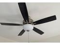 Modern ceiling fan with dark wood blades and a frosted glass light kit at 5011 (Lot 5) Ray Rd, Spring Lake, NC 28390