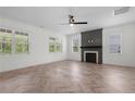 Living room with fireplace and hardwood floors at 186 Mahogany Ct, Cameron, NC 28326