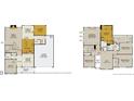Two-story home floor plan with four bedrooms, a large kitchen, and a two-car garage at 368 Steeple Ridge, Cameron, NC 28326