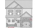Architectural drawing of a two-story home with a two-car garage and traditional design elements at 4214 Darroch Rd, Lillington, NC 27546
