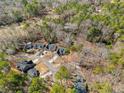 Scenic aerial view of a residential neighborhood surrounded by lush, mature trees at 1824 Irish Blvd, Sanford, NC 27332