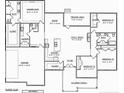 Detailed floor plan showcasing the layout of this home with four bedrooms and a Gathering room at Tbd Waterfall Ln, Sanford, NC 27330