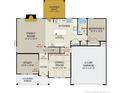 First floor floorplan showing a 2-car garage, dining room, study, Gathering room, and covered porch at 238 Steeple Ridge, Cameron, NC 28326