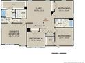 Second floor floorplan showing bedrooms, bathrooms, owner's suite, laundry, and a loft at 238 Steeple Ridge, Cameron, NC 28326