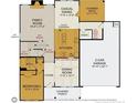 First floor floorplan featuring open kitchen, dining room, and living spaces at 252 Steeple Ridge, Cameron, NC 28326