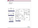 Detailed floor plan showcasing the layout of a 3-bedroom, 2-bath home with a 2-car garage at 21 Shoreline Dr, Lillington, NC 27546