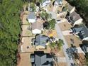 Aerial view of a home in a neighborhood with mature trees at 109 Valley Brook Ln, Spring Lake, NC 28390