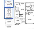 Layout of the home featuring 4 bedrooms, 2 baths, and a 2 car garage at 55 Capeside Ct, Lillington, NC 27546