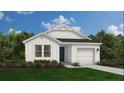 Charming single-story house with white siding, dark roof, and a well-manicured front lawn at 60 Blossom Trl, Lillington, NC 27546