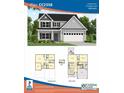 Detailed floor plan of a 2358 sq. ft. home with 3 bedrooms and 2.5 bathrooms at 214 Uwharrie Way, Sanford, NC 27330