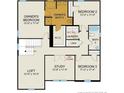 Schematic of second floor with the bedrooms, bathrooms, laundry and loft at 86 Greenbay Street, Lillington, NC 27546