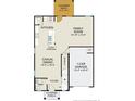 Open concept floor plan featuring kitchen open to Gathering room, a garage, covered porch and covered patio at 96 Greenbay Street, Lillington, NC 27546