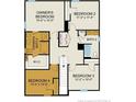 Second-floor plan features four bedrooms, including a main suite with a walk-in closet, and two bathrooms at 104 Bennington Way, Lillington, NC 27546