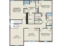 Second-floor layout with owner's bedroom, two additional bedrooms, two bathrooms, a study, and a loft at 216 Greenbay Street, Lillington, NC 27546