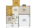 First floor layout features a kitchen, dining area, Gathering room, and a two-car garage with covered porch at 178 Steeple Ridge, Cameron, NC 28326