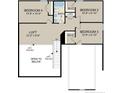 Second floor layout with a loft, three bedrooms, and a shared bathroom at 194 Steeple Ridge, Cameron, NC 28326