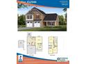 Layout of a three bedroom, three bathroom home with first and second floor plans included at 203 Uwharrie Way, Sanford, NC 27330