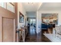 Inviting foyer with hardwood floors, stylish console table, and an open view into the living spaces at 30 Regal Pond Dr, Angier, NC 27501