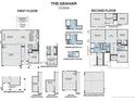Detailed floor plan showcasing the layout of a two-story home, including the kitchen, living room, bedrooms, and bathroom locations at 416 Black Duck (Lot 78) Ln, Lillington, NC 27546