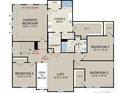Second-floor plan featuring an owner's suite, three additional bedrooms, and a loft area at 263 Steeple Ridge, Cameron, NC 28326