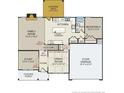 Layout of the home's first floor featuring a Gathering room, kitchen, dining room, study, and two-car garage at 279 Steeple Ridge, Cameron, NC 28326