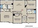 Upstairs floor plan showcases bedrooms and bathrooms including a large owner's bedroom and loft at 211 Steeple Ridge, Cameron, NC 28326