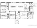 Detailed floor plan showcasing the layout of bedrooms, bathrooms, kitchen, and living spaces at 1402 Pennsylvania Ave, Sanford, NC 27332
