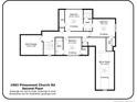 Second floor plan featuring bedrooms, bathrooms, attic storage, and bonus room at 1063 Pineywood Church Rd, Cameron, NC 28326