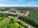 Aerial view of a community surrounded by lush green trees and winding roads on a sunny day at 534 Stadium Drive, Cameron, NC 28326