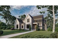 Striking two-story home boasts modern design, clean lines, and lush landscaping, offering curb appeal at 2332 Windy Woods Dr, Raleigh, NC 27607