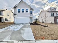 Two-story house with a white garage door and landscaping at 48 Flowing River Rd # 35, Angier, NC 27501
