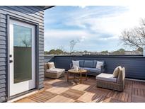 Inviting rooftop deck with stylish outdoor seating, perfect for relaxing and entertaining with beautiful views at 602 Rocky Knob Ct, Raleigh, NC 27601