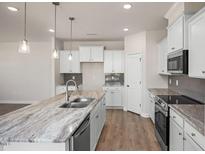 Modern kitchen with granite countertops and stainless steel appliances at 65 Wild Turkey Way Way, Lillington, NC 27546