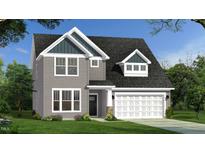 Two-story house with gray siding, white trim, and a two-car garage at 802 Brookfield Dr, Gibsonville, NC 27249