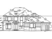 Two-story house plan with attached garage and detailed roofing specifications at 2301 Toll Mill Ct, Raleigh, NC 27606