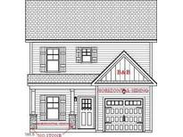 Detailed exterior elevation showcases a charming two-story home with symmetrical windows and a covered entrance at 4238 Darroch Rd, Lillington, NC 27546