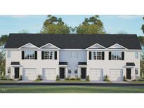 Three-unit townhome building with attached garages and landscaping at 315 Cherry Laurel Dr, Sanford, NC 27332