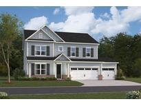 Two-story house with gray siding, brick accents, and a two-car garage at 1109 Opal Ln # 71, Durham, NC 27705