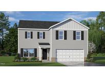 Two-story house with gray siding, white trim, and a two-car garage at 108 Craig Point Dr, Clayton, NC 27520