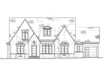 Two-story house plan with a gabled roof and dormers at 1117 Delilia Ln, Wake Forest, NC 27587