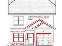 Two-story home exterior with horizontal siding and a two-car garage at 4198 Darroch Rd, Lillington, NC 27546