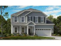 Two-story house with gray siding, white garage door, and landscaping at 2613 Stonington Dr, Cary, NC 27523