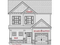 Rendering of a two-story home featuring a mix of shake and board and batten siding at 4182 Darroch Rd, Lillington, NC 27546