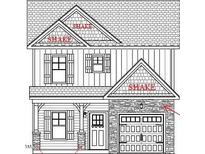 New construction two-story home with stone and shake accents and an attached front-entry garage at 4166 Darroch Rd, Lillington, NC 27546